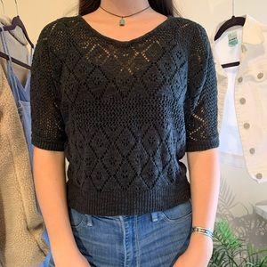 Black Knit Sweater | Short Sleeved
